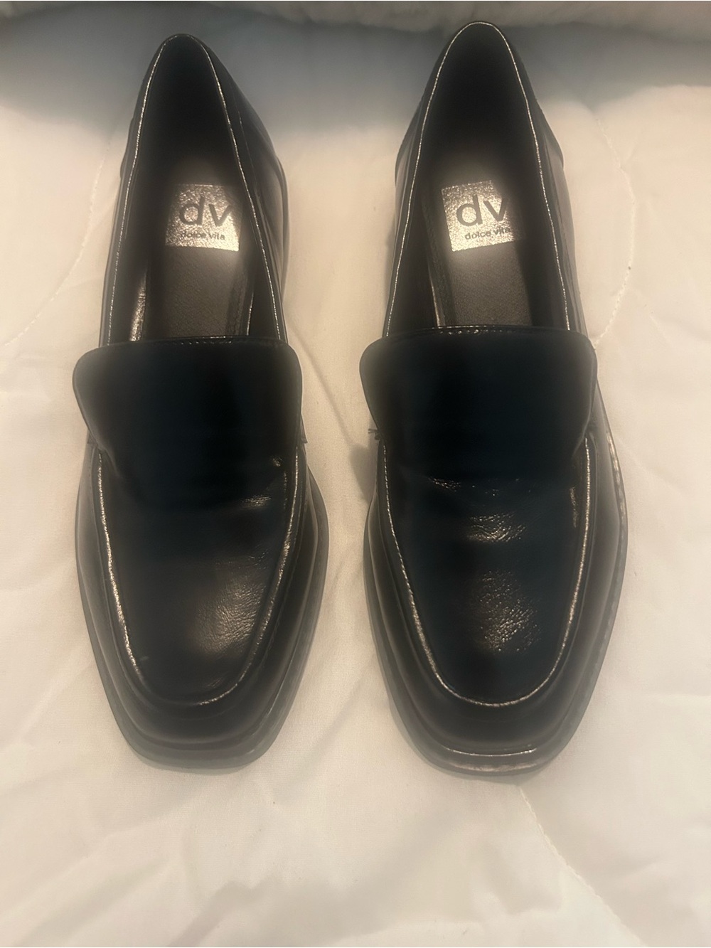 Dolce Vita Women Black Leather Slip-On Loafers